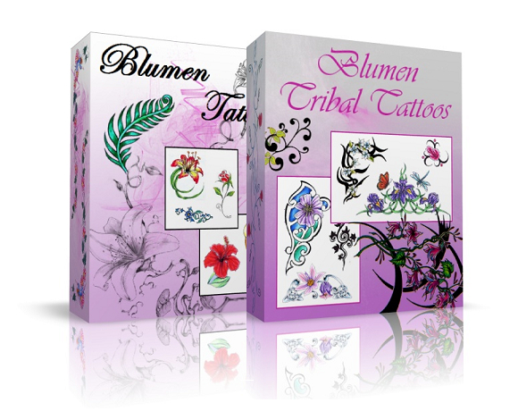 Blumen Tattoovorlagen Paket