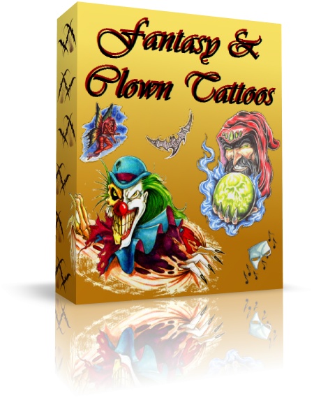 Fantasy und Clown Tattoovorlagen