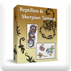 Reptilien und Skorpion Tattoovorlagen