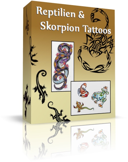 Reptilien und Skorpion Tattoovorlagen